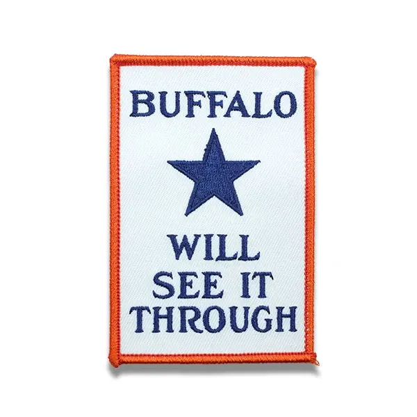 Buffalo embroidered patch with 25% embroidery coverage