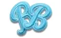 custom B 3D embroidered patch with light blue thread thumb