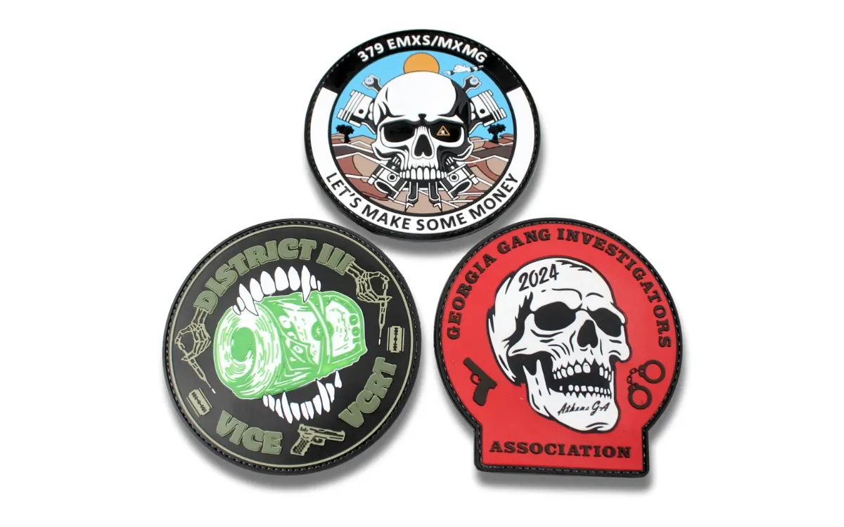 Lot of three custom PVC patches that are police themed