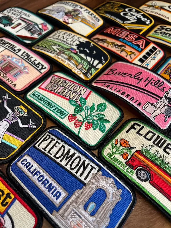 Custom patch examples featuring multiple designs