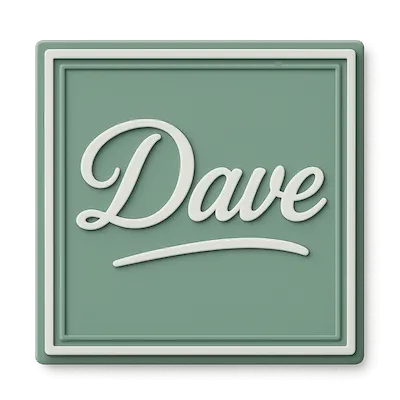 custom Dave green PVC label