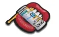 custom lips embroidered patch with money roll thumbnail version