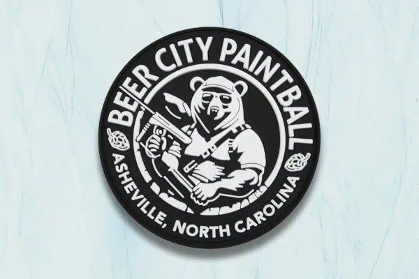 custom PVC Beer City Paintball patch with Bear