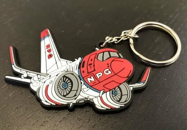 Rubber keychain shaped like a drink cup