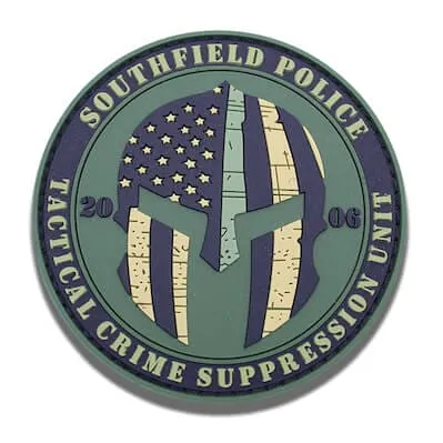 circle camo looking police PVC patch