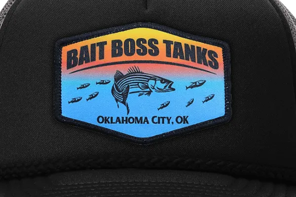 Printed gradients Bait Boss Sublimated patch on black hat